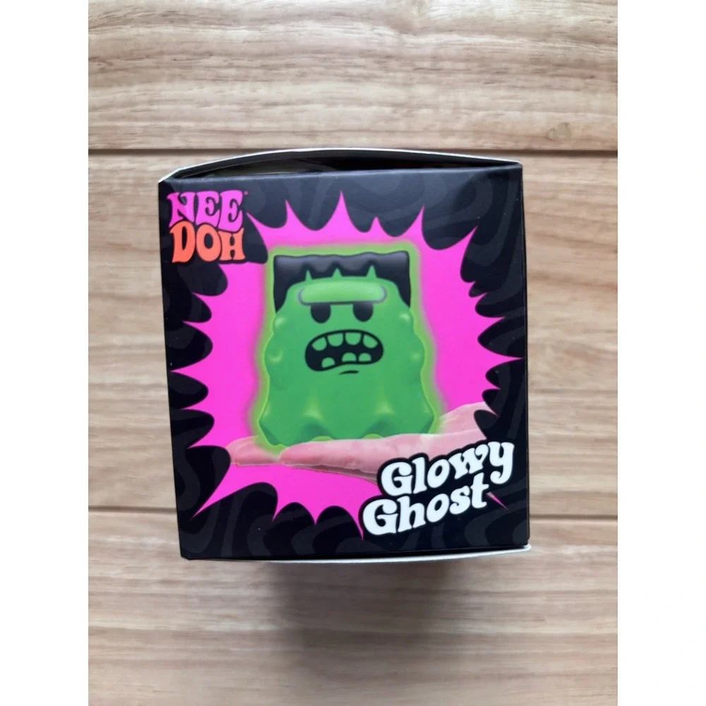 Schylling Nee Doh Glowy Ghost Green Glow-in-the-Dark Squishy Needoh RARE !
